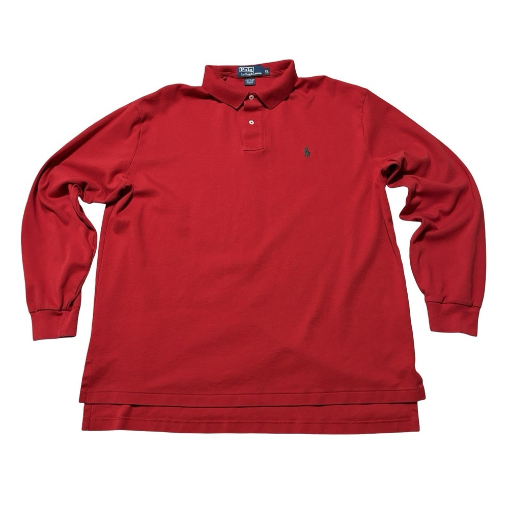 Polo Ralph Lauren Men's Long Sleeve Polo Shirt‎ Red Size XL 25 x 30
